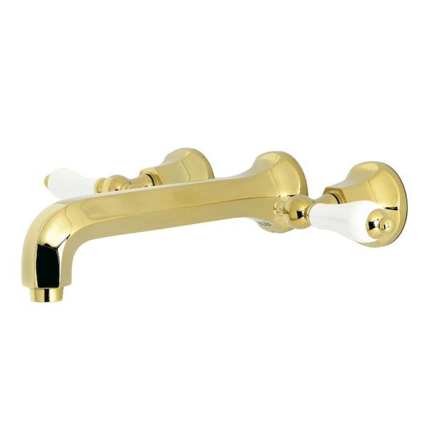 Roman Tub Faucet, Polished Brass, Wall Mount